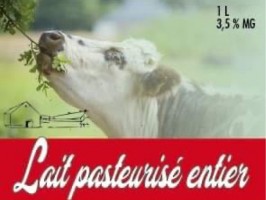 Lait entier pasteurisé en bouteille